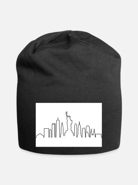 Skyline von NY - Jersey-Beanie - Schwarz