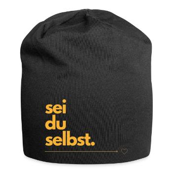 sei du selbst - Jersey-Beanie - Schwarz - Vorne