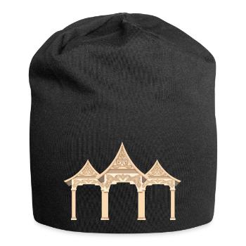 Porte Temple aux decors khmer - Bonnet en jersey - noir - Devant