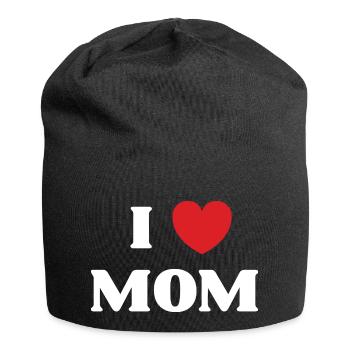 I love Mom - Jersey Beanie - black - Front