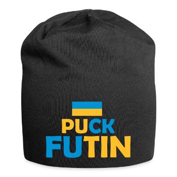 puck futin logo design - Jersey Beanie - black - Front