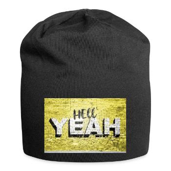 Yeah Ziegelsteinmauer Graffiti - Jersey-Beanie - Schwarz - Vorne