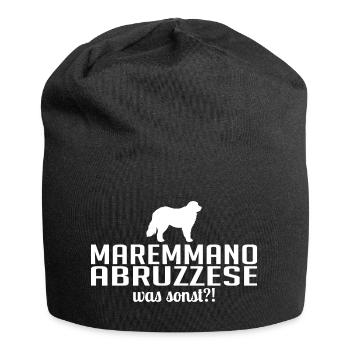 Maremmano Abruzzese was sonst Hundespruch - Jersey-Beanie - Schwarz - Vorne
