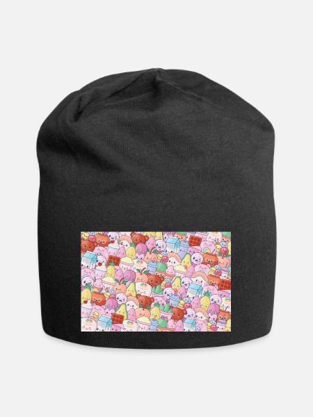 süßes Muster - Jersey-Beanie - Schwarz