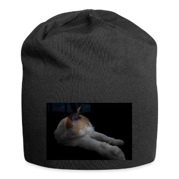 le chat blanc aux yeux verts - Bonnet en jersey - noir - Devant