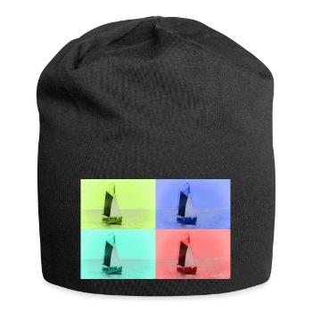 Voilier pop art - Bonnet en jersey - noir - Devant