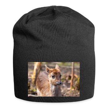 Fallow Deer (in german Damwild or Damhirsch) Dama - Jersey Beanie - black - Front