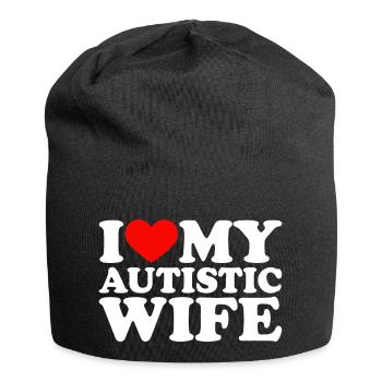I Love My Autistic Wife Heart My Wife With Autism - Jersey-Beanie - Schwarz - Vorne