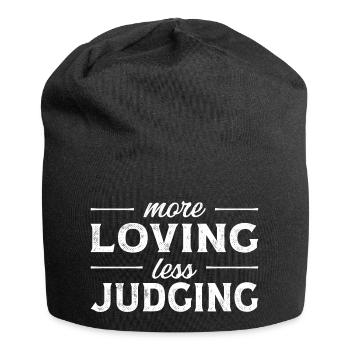 Womens Pride More Loving Less Judging - Jersey-Beanie - Schwarz - Vorne
