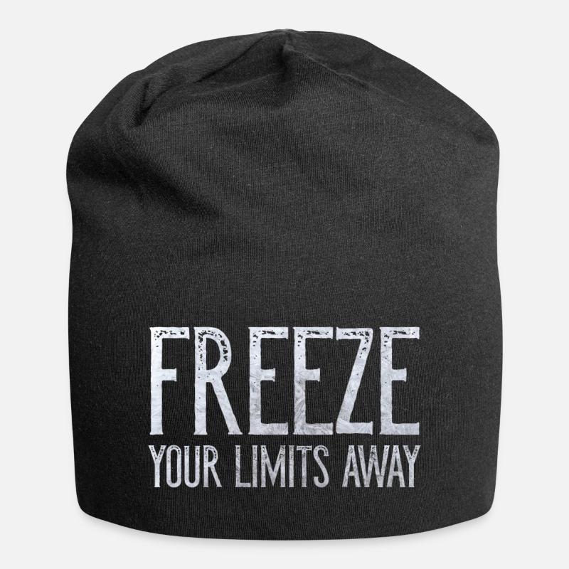 Neujahrsschwimmen Eisbaden FREEZE YOUR LIMITS AWAY - Jersey-Beanie - Schwarz