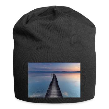 Evening atmosphere at Lake Ammersee - Jersey Beanie - black - Front