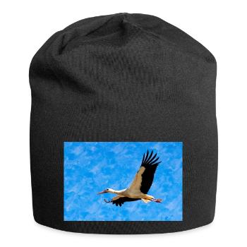 Cigogne en vol - Bonnet en jersey - noir - Devant