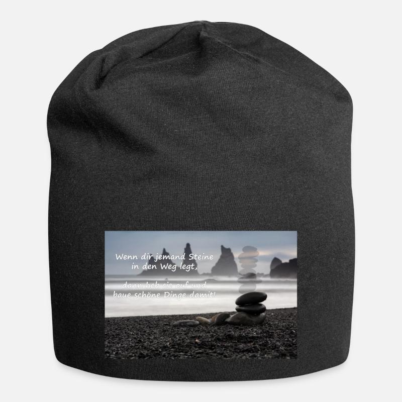 Des obstacles sur le chemin - Bonnet en jersey - noir