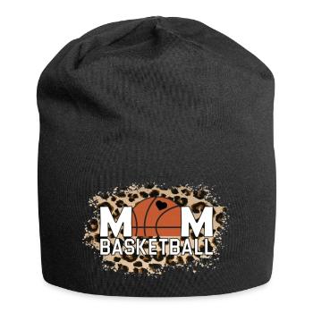 Basketball-Mutter-Leopard-Muttertag - Jersey-Beanie - Schwarz - Vorne