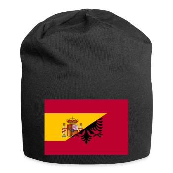 Spanien Albanien Flagge - Jersey-Beanie - Schwarz - Vorne