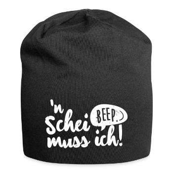 Humorvolles Spruchdesign mit Revoluzzer Flair. - Jersey-Beanie - Schwarz - Vorne