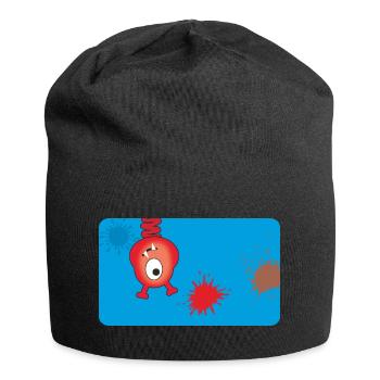 Red Monster & Splashes of Color - Blue - Jersey Beanie - black - Front