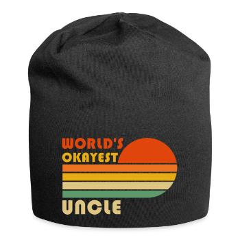World's Okayest Uncle Funny Retro Vintage - Jersey-Beanie - Schwarz - Vorne