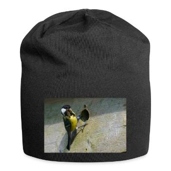 Great Tit Feeding Chicks - Jersey Beanie - black - Front