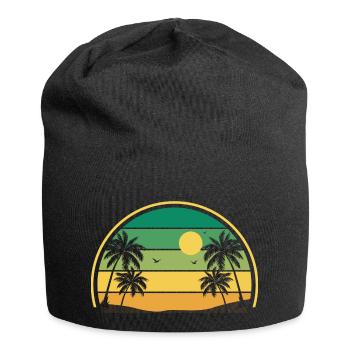 Retro Summer Sunset - Jersey Beanie - black - Front