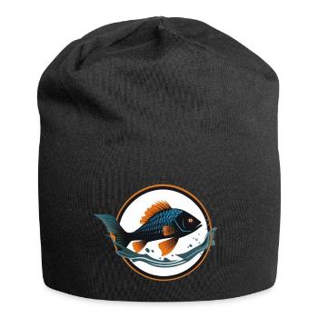 Fisch im Wasser - Jersey-Beanie - Schwarz - Vorne