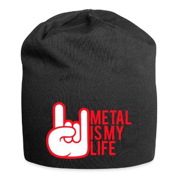Metal Is My Life Hard Rock Cornes Bande Dessinée Geste de la Main - Bonnet en jersey - noir - Devant