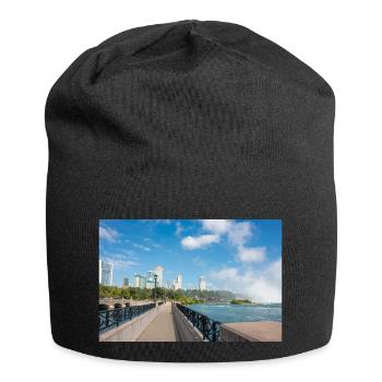 Panorama de la ville de Niagara et des chutes du Niagara - Bonnet en jersey - noir - Devant