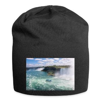 Panorama de la ville de Niagara et des chutes du Niagara - Bonnet en jersey - noir - Devant