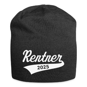 Rentner 2025 (Rente / Ruhestand / White) - Jersey-Beanie - Anthrazit - Vorne