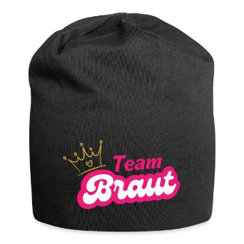 Team Braut Kronen Pink Design - Jersey-Beanie - Schwarz - Vorne
