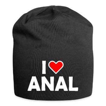 I love anal - Bonnet en jersey - noir - Devant