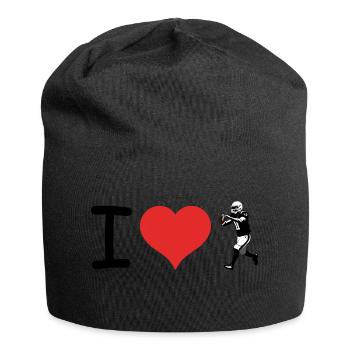 I love American Football - Bâton de sport auquel on peut s’identifier - Bonnet en jersey - noir - Devant
