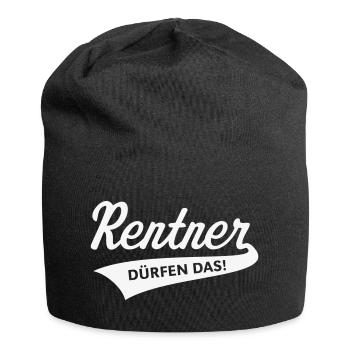 Rentner Dürfen Das! (Rente / Ruhestand / White) - Jersey-Beanie - Schwarz - Vorne