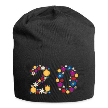 Fleurs 20 - Bonnet en jersey - noir - Devant