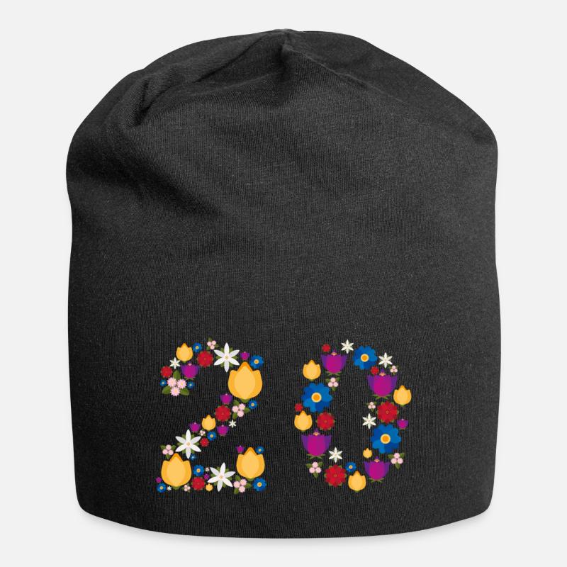 Flowers 20 - Jersey-Beanie - Schwarz