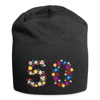 Fleurs 50 - Bonnet en jersey - noir - Devant