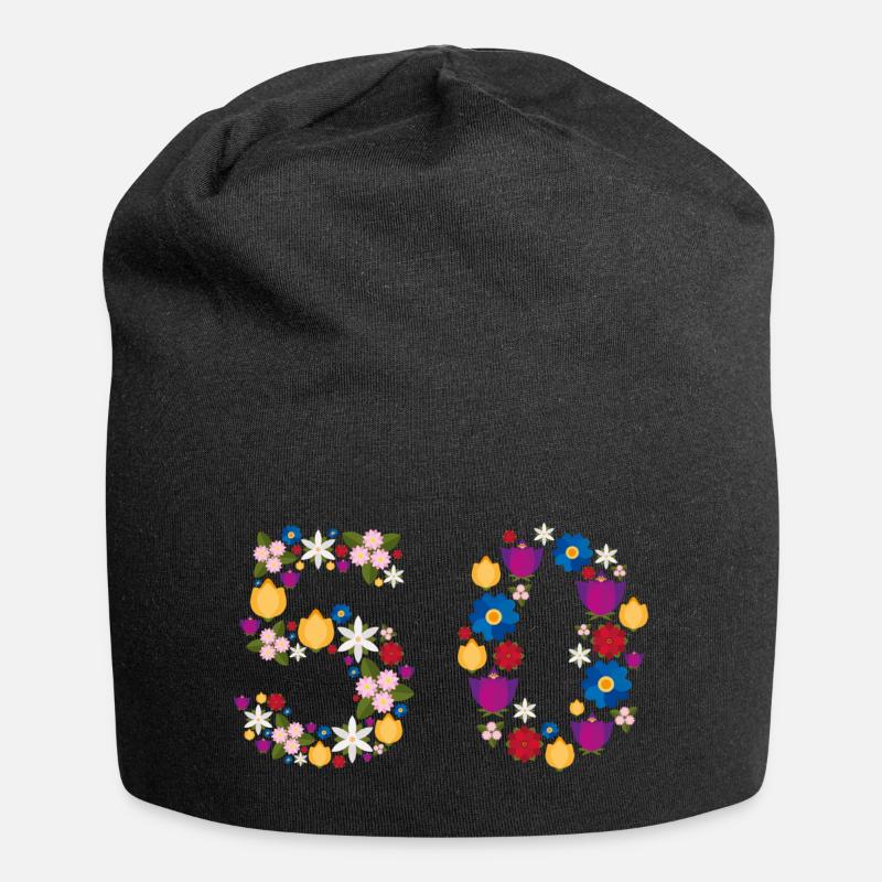 Fleurs 50 - Bonnet en jersey - noir