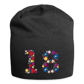 Fleurs 18 - Bonnet en jersey - noir - Devant