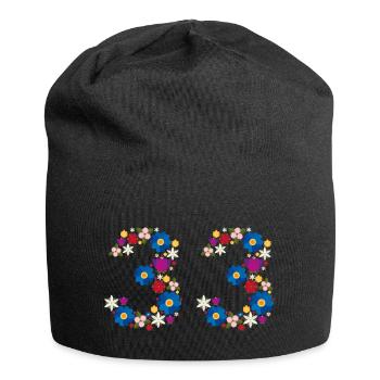 Fleurs 33 - Bonnet en jersey - noir - Devant