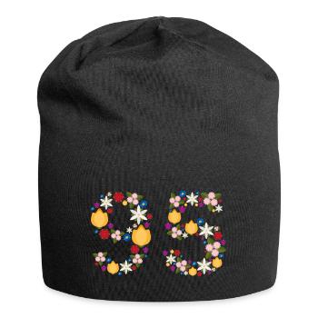 Flowers 95 - Jersey Beanie - black - Front