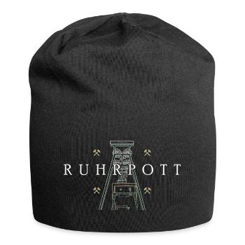 Ruhrpott, hand drawing of the Prosper-Haniel colliery tower - Jersey Beanie - black - Front