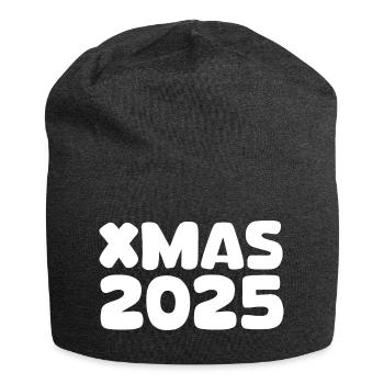 XMAS 2025 Schriftzug - Jersey-Beanie - Anthrazit - Vorne
