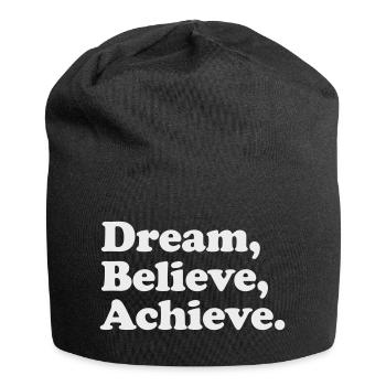 Dream Believe Achieve - Motivation White - Jersey Beanie - black - Front