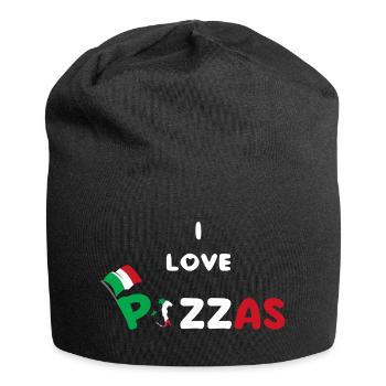 Italian pizza pazzaiolo - Jersey Beanie - black - Front
