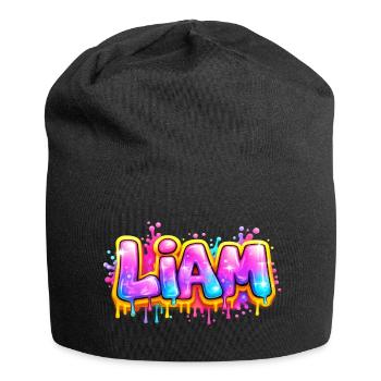 LIAM GRAFFITI NAME FOR PERFECT GIFT PRINTABLE - Jersey Beanie - black - Front