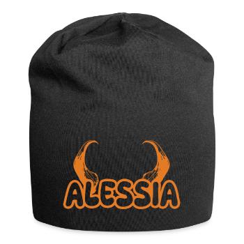 Geschenk für Alessia - Jersey-Beanie - Schwarz - Vorne