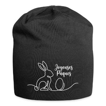 Joyeuses Pâques,Süßes Hasen Oster Shirt, Hoodie - Jersey-Beanie - Schwarz - Vorne