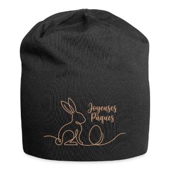 Joyeuses Pâques,Süßes Hasen Oster Shirt, Hoodie - Jersey-Beanie - Schwarz - Vorne