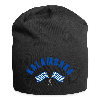 Drapeaux grecs de Kalambaka - Bonnet en jersey - noir - Devant