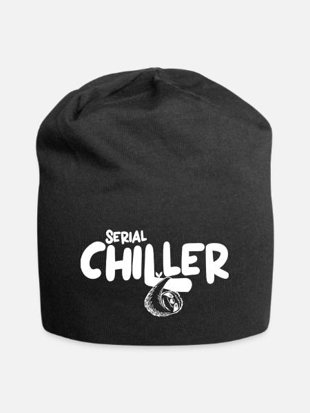 Süßes Lazy Vibes Tee – Geschenk Idee Serialchiller - Jersey-Beanie - Schwarz